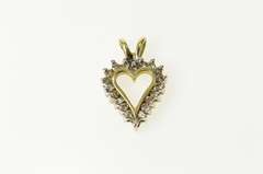 10K Yellow Gold Classic Diamond Heart Love Symbol Pendant