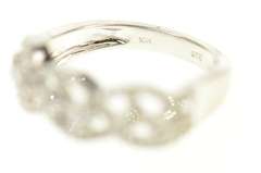 10K White Gold Pave Diamond Encrusted Braid Statement Band Ring