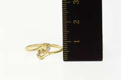 14K Yellow Gold Three Stone Diamond Classic Bypass Ring