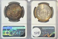 Deeply Toned 1883-O & 1884-O Morgan Silver Dollars. NGC MS63
