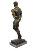Muscle Man Flexing Bronze Sculpture