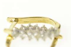 14K Yellow Gold Oval Diamond Classic Lever Back Hoop Earrings