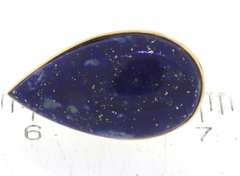 Beautiful Yellow Gold Bezel Pear Lapis Earrings