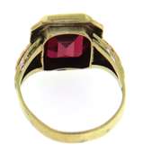 Beautiful Yellow Gold Red Stone Ring