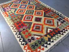 COLORFUL HAND KNOTTED KLIM 4x6