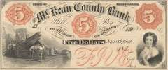 Gem Crisp 1800's $5 McKean County Bank Smethport Pennsylvania!