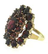 Charming Yellow Gold Garnet Cluster Ring
