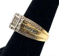 10 KT Yellow Gold Diamond Cluster Ring