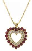 Charming Ruby and Diamond Pendant on Chain