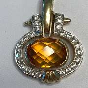 18k yellow gold diamond and citrine pendant