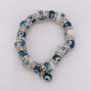 Hand Painted Porcelain & Evil Eye Bracelet