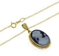 Powerful Yellow Gold Cameo Pendant on Chain