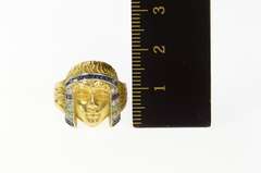 18K Yellow Gold Egyptian Diamond Sapphire Emerald Cleopatra Ring