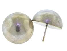 Charming 18kt White Gold Brushed Dome Earrings