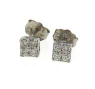 Elegant White Gold Diamond Cluster Earrings