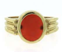 Vintage 14kt YG Bezel Set Intaglio Ring