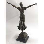Free as Bird Elegant Woman Bronze Sculpture