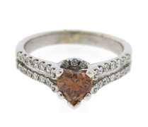 Majestic 18kt White Gold Heart Shaped Diamond Engagement Ring