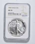 MS70 1987 American Silver Eagle - Graded NGC
