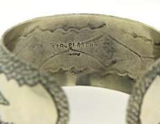 Vintage Sterling Silver Signed Wide Cuff Bangle