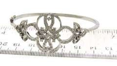 Glamorous White Gold Openwork Diamond Bangle Bracelet