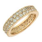 18K Gold over Sterling Silver CZ Eternity Band Ring