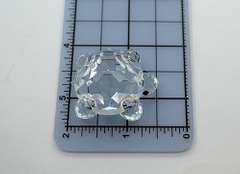 Vintage Swarovski Clear Multi Faceted Crystal Turtle Miniature Figurine, Endangered Spices Series