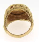 Wonderful Yellow Gold Nugget 1854 $1 Gold Coin Ring