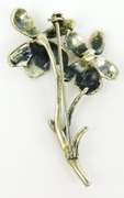 Pretty Sterling Silver Flower Brooch