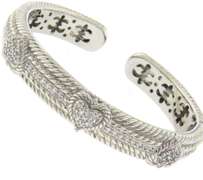 Judith Ripka Heart CZ Hinged Cuff Bangle