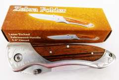 Rite Edge Lock Blade Zebra Folder Knife w/Box