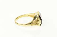 14K Yellow Gold Faceted Garnet Fancy Solitaire Statement Ring