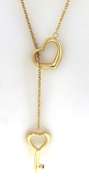 Favorite Key to The Heart Lariat Necklace in Yellow Gold