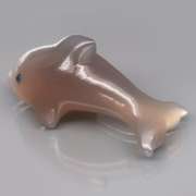 Simply adorable 30.29ct Chalcedony dolphin carving