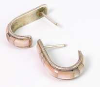 Shimmering Mother-Of-Pearl J Earrings in Sterling Silver