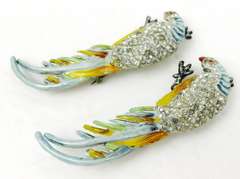 Early Designer Pair of Parrot Pins