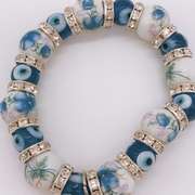 Hand Painted Porcelain & Evil Eye Bracelet
