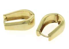 Strong Yellow Gold High Polish Hoop Earrings