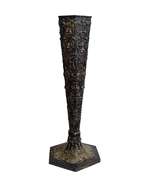 Antique England Tall Silver Plate Footed Vase, Intricately Embossed