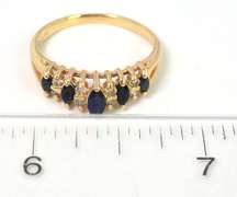 Classy Sapphire & Diamond Ring in 14KT Yellow Gold