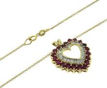 Charming Ruby and Diamond Pendant on Chain