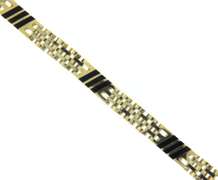 Fantastic Yellow Gold w Black Onyx Link Bracelet