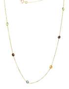 Fabulous Yellow Gold Multi Gem Station Necklace
