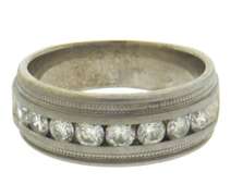 Elegant White Gold Diamond Channel Set Men's Wedding Band