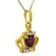 CREATED GARNET & CREATED DIAMOND GERMAN SILVER