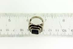 Sterling Silver Black Onyx Square Ring