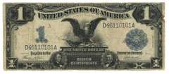 Circulated 1899 Series $1 'Black Eagle' Silver Certificate