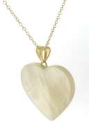 Cute Yellow Gold C Heart Shaped Pendant on Chain