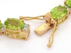 Jaw Dropping Peridot & Diamond Bracelet in Vermeil