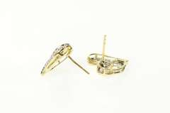 10K Yellow Gold Classic Diamond Inset Heart Love Symbol Stud Earrings